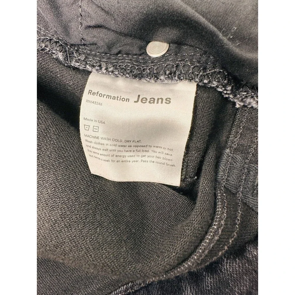 Reformation Womens‎ Skinny Jeans Black Denim Stretch High Rise Pockets Z…